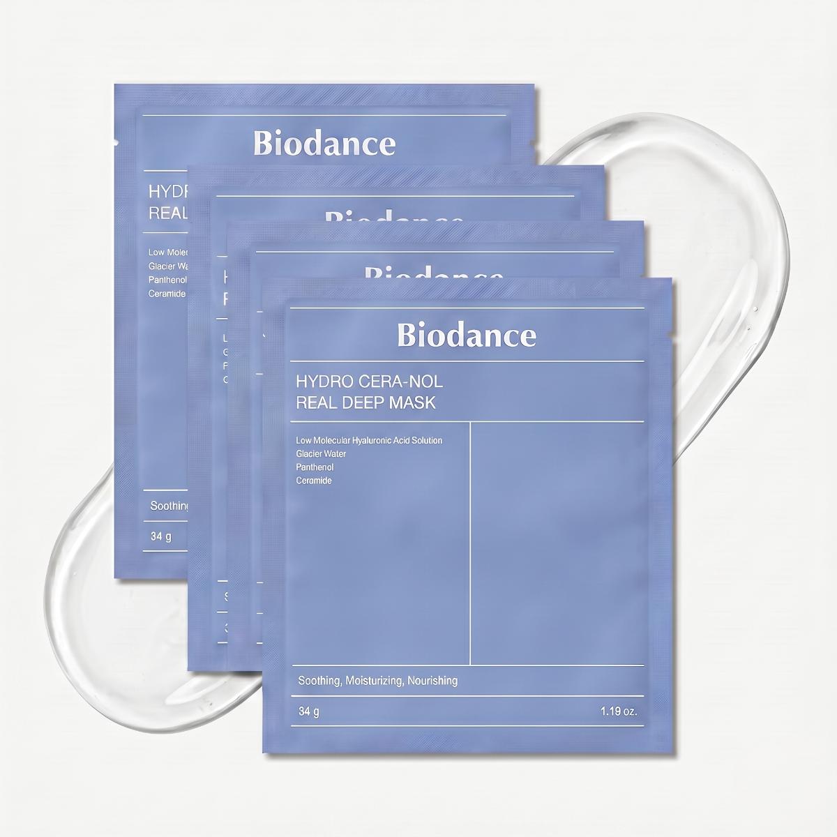 Biodance Hydro Cera-nol Real Deep Mask — Masque hydrogel aux céramides · 4 masques