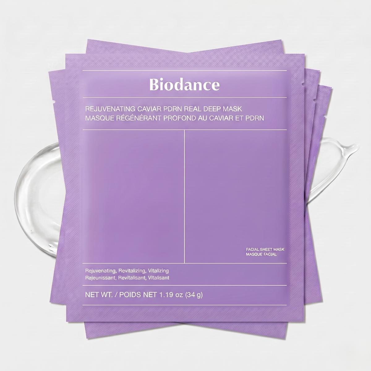 Biodance Rejuvenating Caviar PDRN Real Deep Mask — Masque hydrogel fermeté · 4 masques