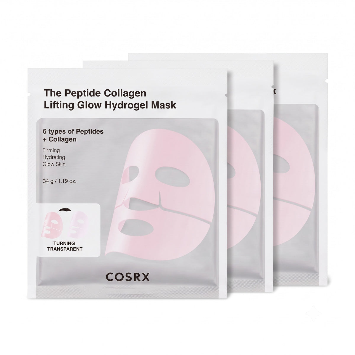 The Peptide Collagen Lifting Glow Hydrogel Mask — Masques hydrogel fermeté · 3 masques