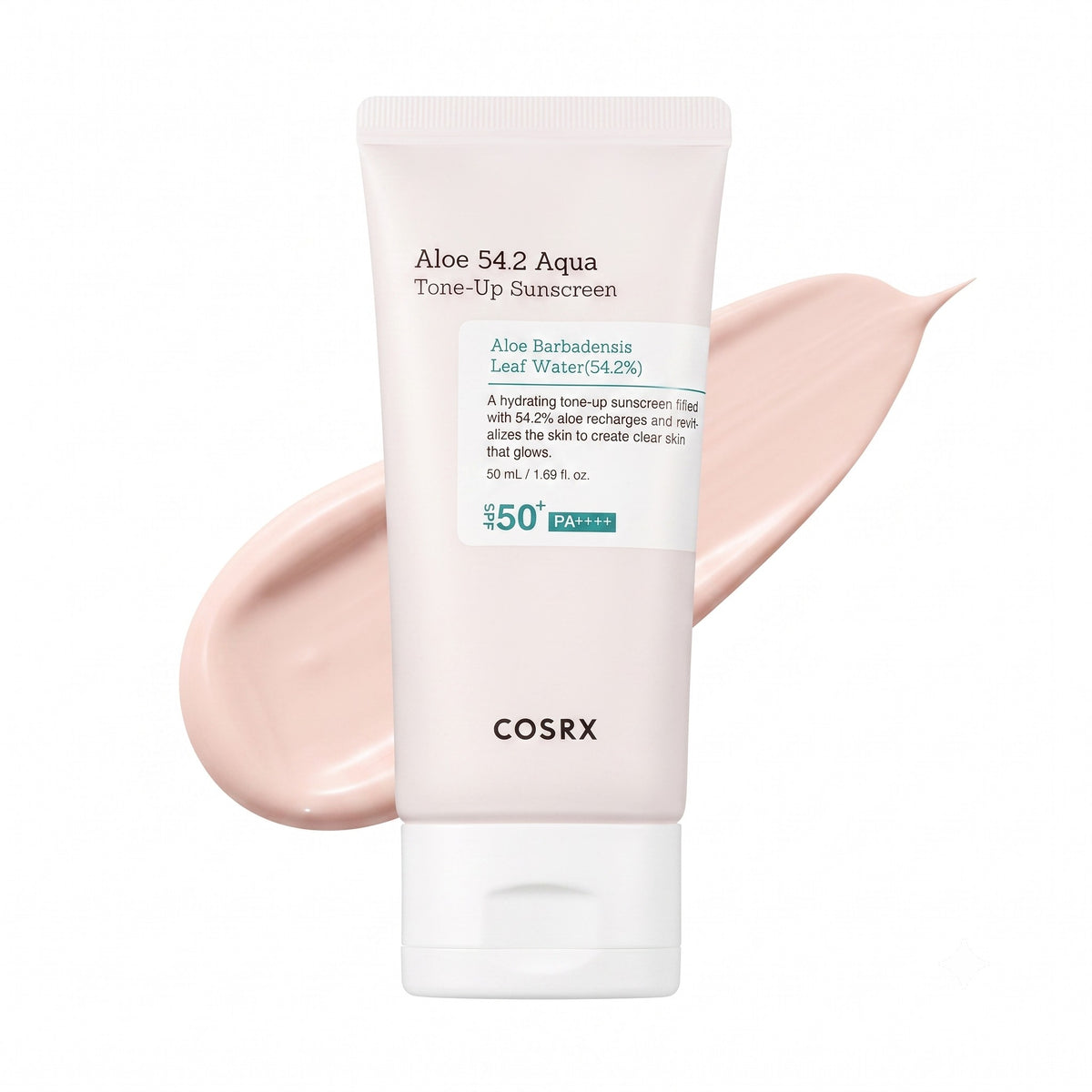 Aloe 54.2 Aqua Tone-Up Sunscreen SPF50+ PA++++ — Crème solaire tone-up · 50 ml