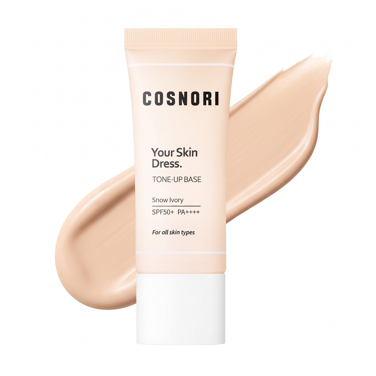 Cosnori Your Skin Dress Tone-Up Base SPF 50+ PA++++ Snow Ivory — Base solaire tone-up · 35 ml