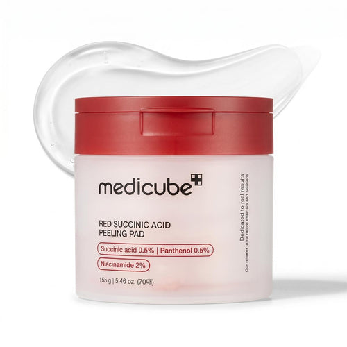 Red Succinic Acid Peeling Pads — Pads exfoliants purifiants · 70 pads